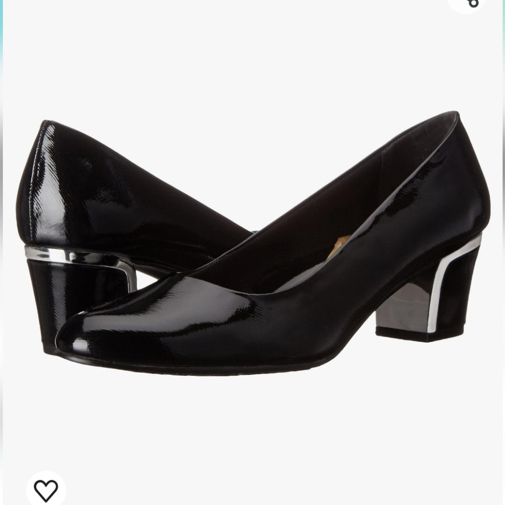 New Soft Style Deanna Cross Hatch Black Patent Pump Shoes Womens Size 7M